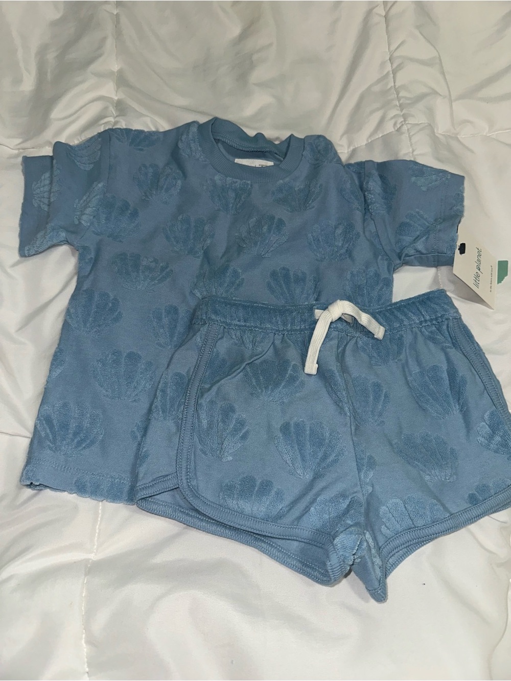 Carter's Blue Shell-Textured Kids Matching Set - Picture 2 of 4